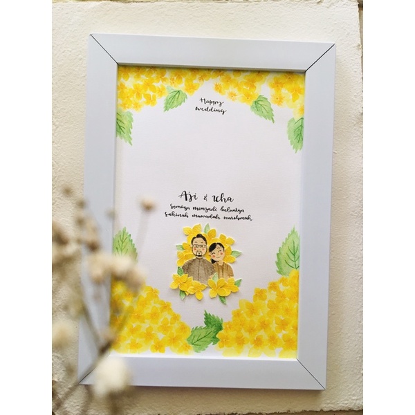 handmade kado pernikahan/wedding gift, kado emas antam/eoa gold (sudah termasuk frame)