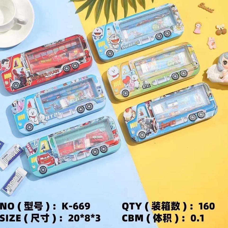 

• PC kaleng K-669 study set/ tempat pensil kaleng anak bus む