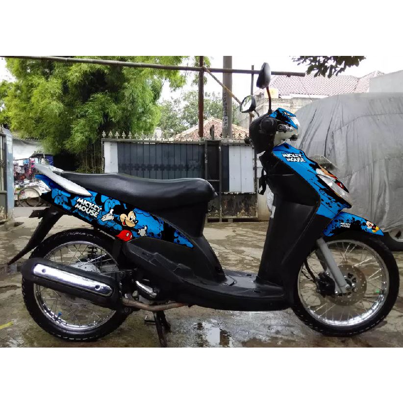 Decal Mio Smile Full Body -   Stiker Full Body Motor Mio Sporty Smile  - Mickey Mouse