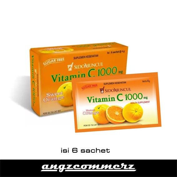 

SIDOMUNCUL Vitamin C 1000 Lemon Jeruk Manis 6 Sachet mlg