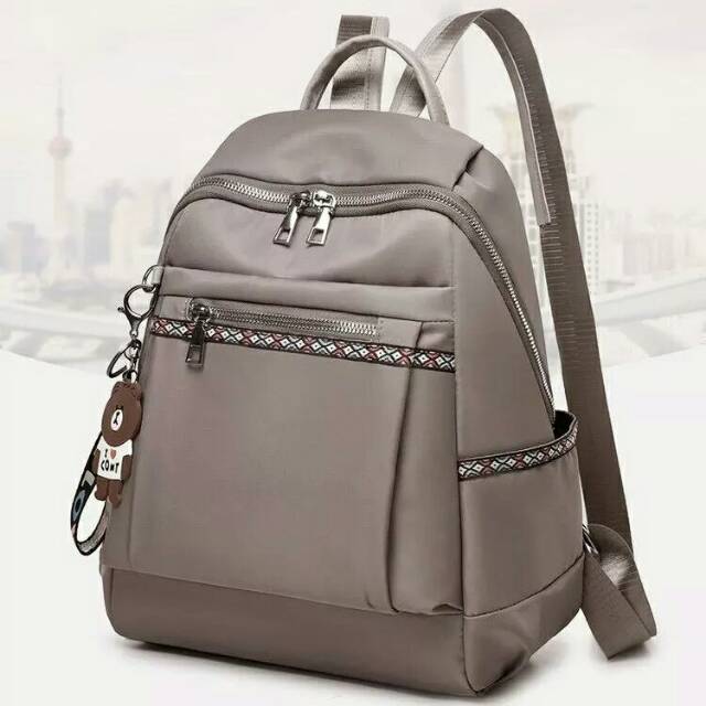 JS_TAS RANSEL ANTI AIR BACKPACK WANITA HITAM MOTIF OCCAN KOREA KULIAH SEKOLAH KERJA TA126B5 STEIN