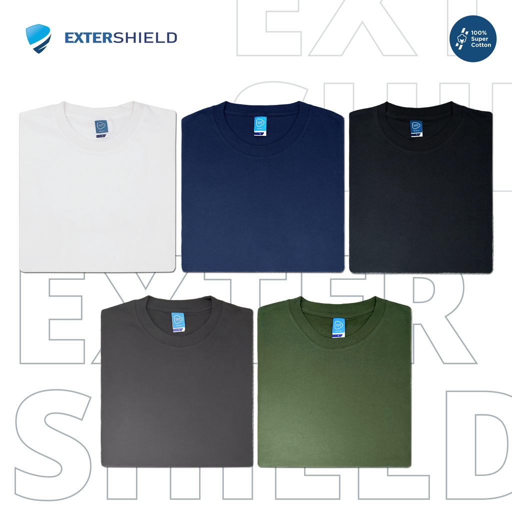 HB Kaos Polos Premium Extershield Solid Feel Men Crew Neck T-shirt 100% Super Cotton Tebal