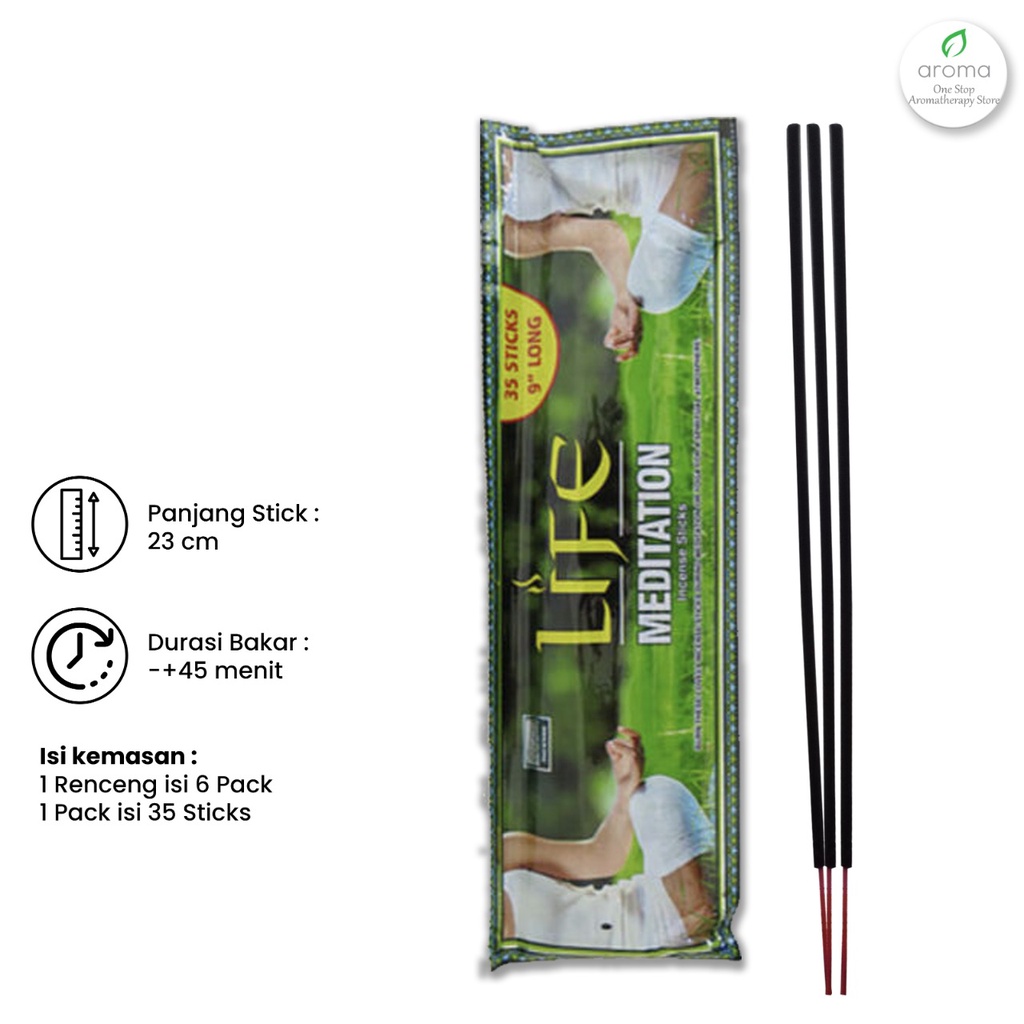 Dupa India (Aromaterapi) Pouch Plastic - Darshan Life Meditation 35 Sticks