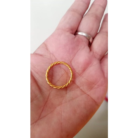 ACC cincin lilit bulat sambung emas 24karat kadar 99.9% 3.5gram