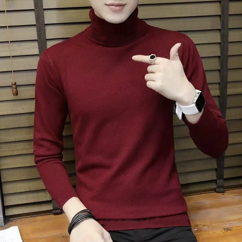 Kaos Polos Turtle neck Kaos Turtleneck Pria lengan panjang  Sweater turtleneck wanita  Kaos leher ti