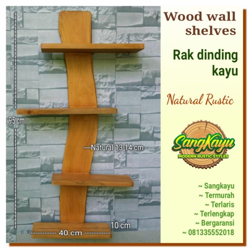 Rak kayu susun rak serbaguna kayu rak dinding kayu Wood wall shelves