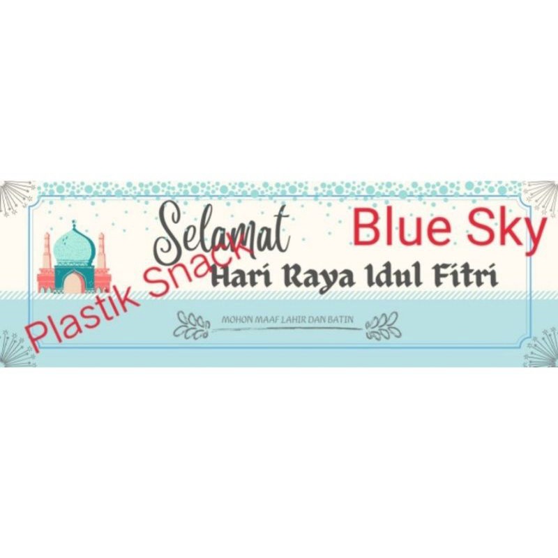 

Plastik snack THR Lebaran motif Blue Sky. uk 12*25 cm