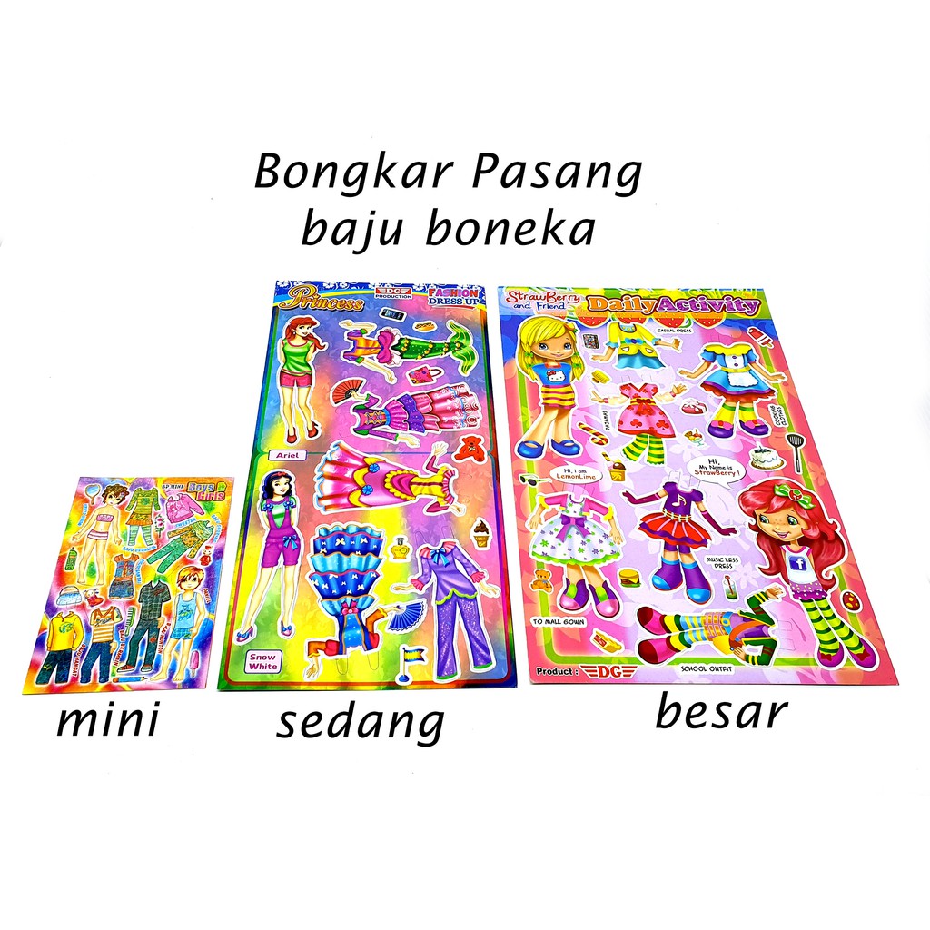 Jual Mainan baju boneka bongkar pasang BP kertas anak | Shopee Indonesia