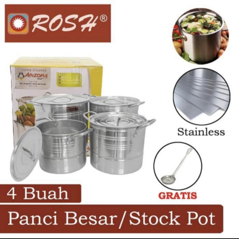 Steamer Arizona - Panci Kukus Set 4in1 - Langseng Steamer Rosh All Set