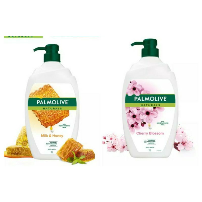Palmolive sabun mandi natural milk and honey sabun cair body wash 1liter 1 pc promo super murah