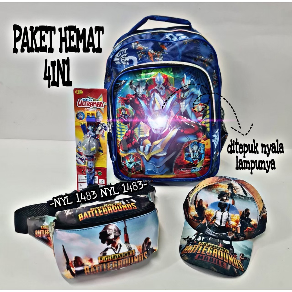 &quot;aurabagss&quot; - Super Sale !!!!! Beli 1 Dapat Banyak Tas Anak Paket Bundle Tas Ransel Anak Laki-Laki Motif Timbul Tas Ransel Anak Sekolah PAUD TK Backpack Anak Karakter Super Hero