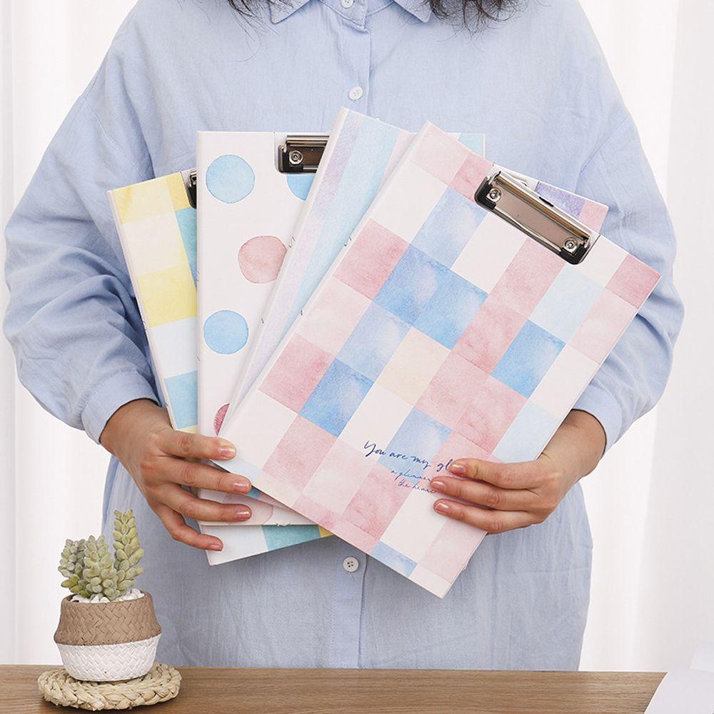 Agustina A4 Clipboard Organizer File Folder Perlengkapan Kantor Memo Klip Dengan Lubang Gantung Alas Tulisan A4 Paperboard Document Board Clip