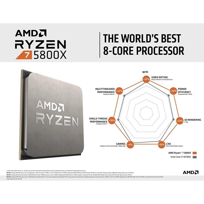 AMD Ryzen™ 7 5800X - 8C/16T, 36MB Cache, Up to 4.7 GHz Max Boost