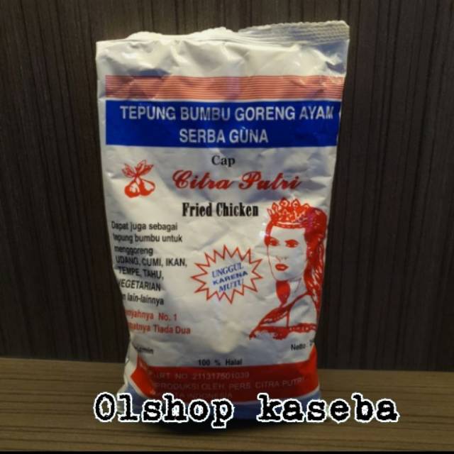 

Tepung Bumbu Goreng Ayam Serbaguna Cap Putri HALAL 250gr