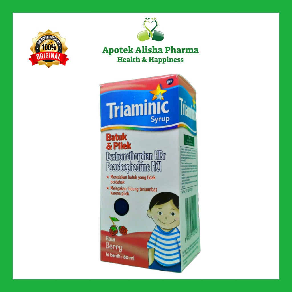 Triaminic Batuk &amp; Pilek Sirup 60ml - Triaminik Merah Sirup Obat Batuk Kering / Flu / Pilek Anak