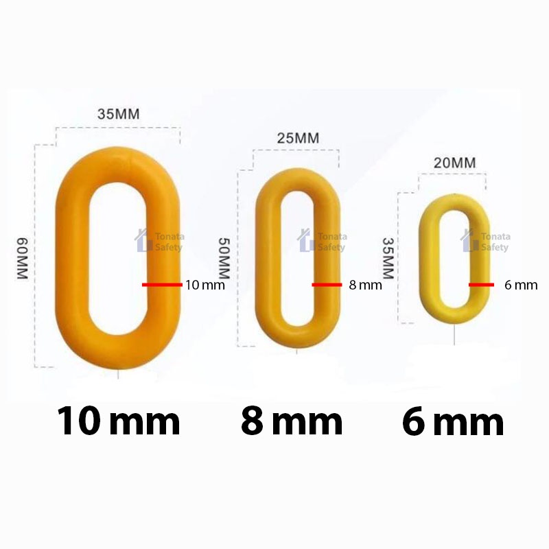 Plastic Chain / Cone Chain 6 mm x 50 m / Kuning