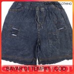 CELANA PENDEK JEANS HOTPANTS WEK WEK RIPPED SNOW DARK BLUE LIGHT HOTPEN SOBEK STANDART JUMBO TERBARU