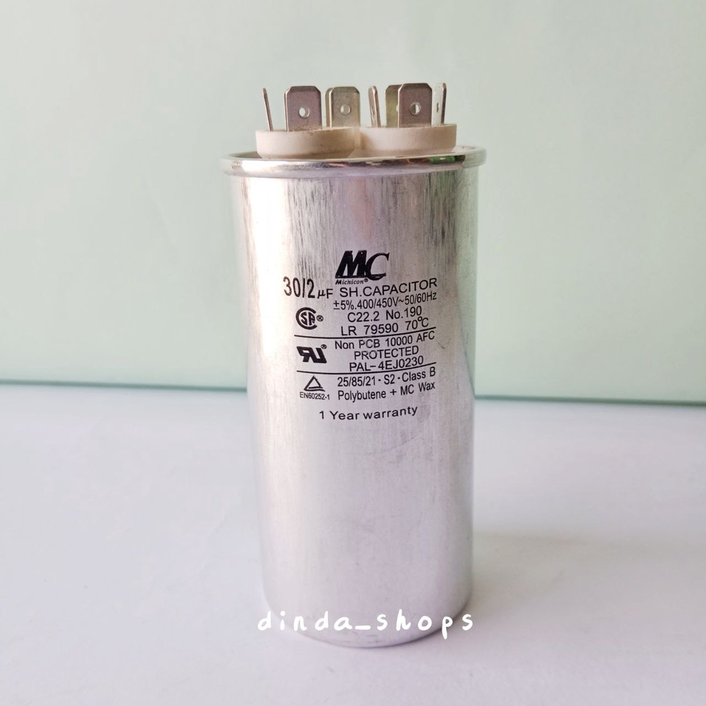 Kapasitor AC 30 + 2 UF / Capacitor AC 30 + 2 Mikro Merk Starmec