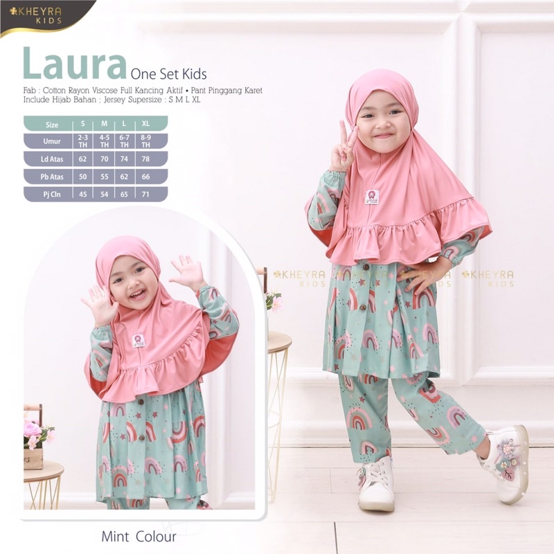 SETCEL NADA LAURA SETELAN CELANA ANAK KIDS KATUN COTTON RAYON VISCOSE  MOTIF BATU BINTIK POLKADOT AD