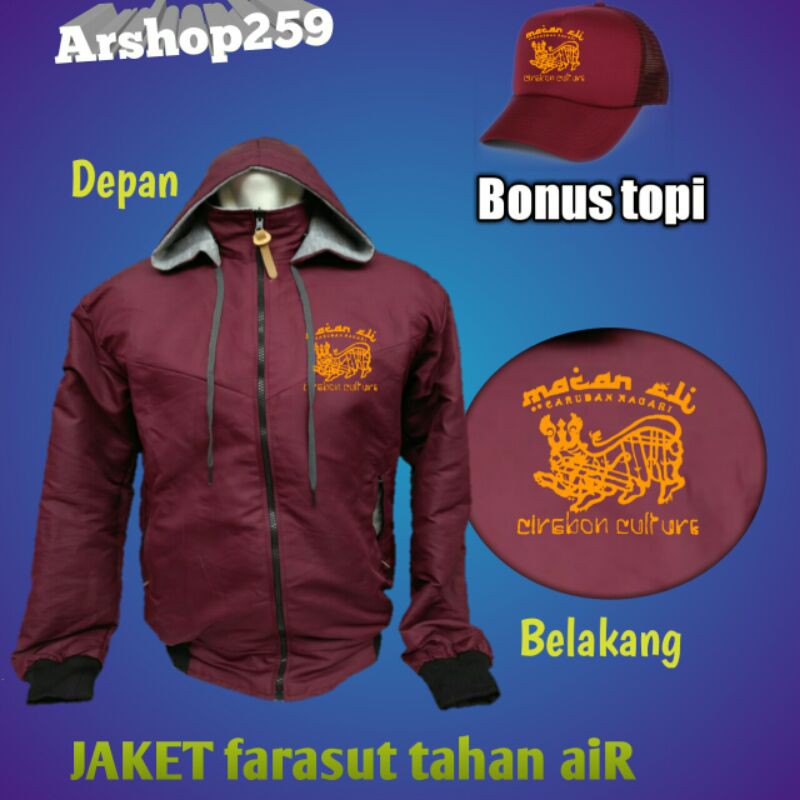jaket farasut bulak balik( Macan Ali )fles bonus topi