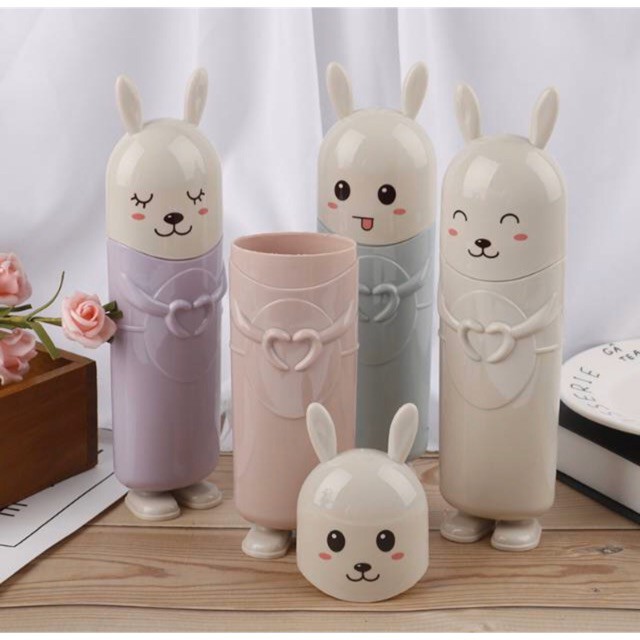 BABEE - TEMPAT SIKAT GIGI ODOL PORTABLE BUNNY / KOTAK SIKAT GIGI TRAVEL / TRAVEL SET SIKAT GIGI