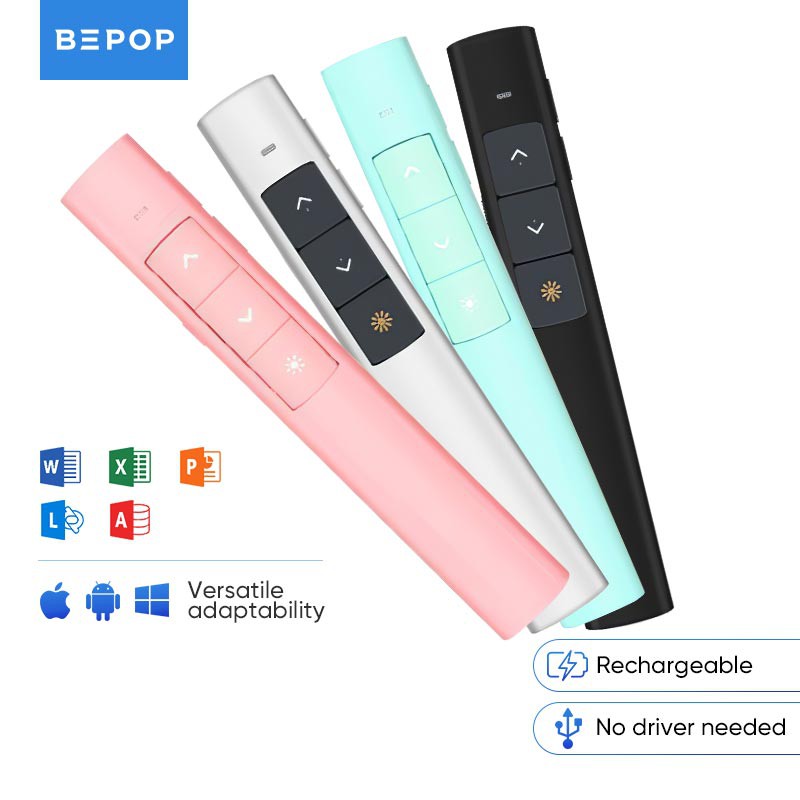 Bepop Wireless Laser Pointer Presenter Rechargeable 2.4G Remote Control