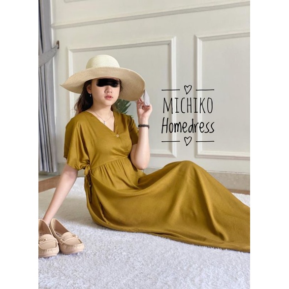 MICHIKO HOME DRESS/ DRESS RAYON KIMONO POLOS JUMBO BUSUI/LONG DRESS KEKINIAN