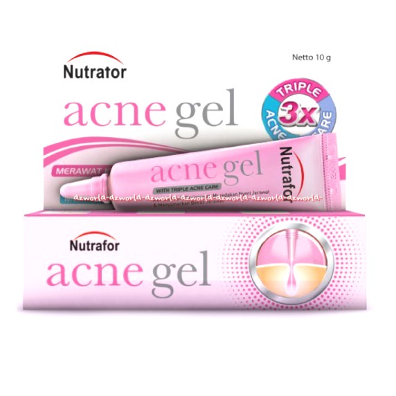 Nutrafor Acne Gel Triple 10gr Gel Obat Jerawat Nutra for Natrafor Pimple Jel Gel