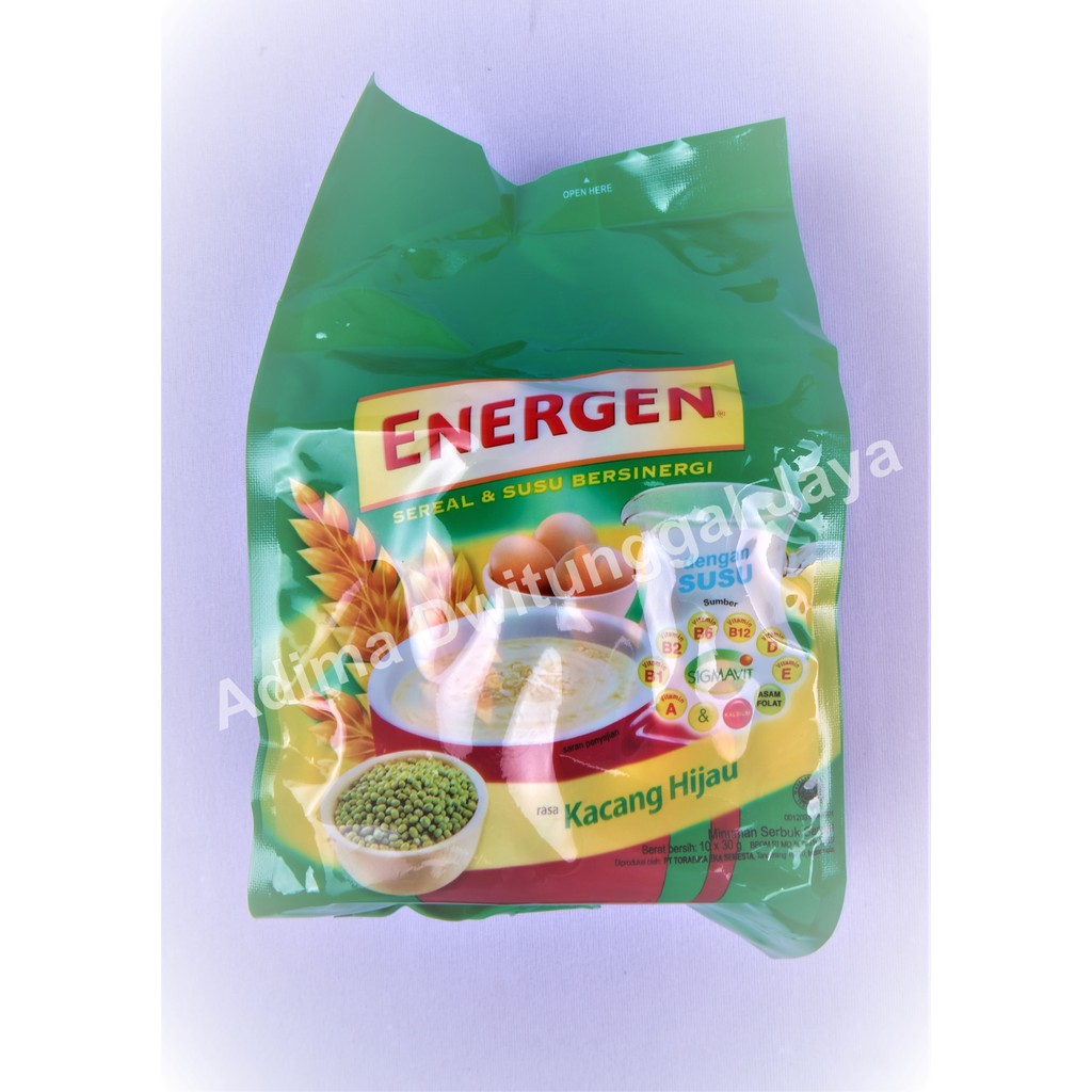 Energen Sereal Kacang Hijau Pouch 10's x 30 gr(1 Pouch isi 10 Sachets)