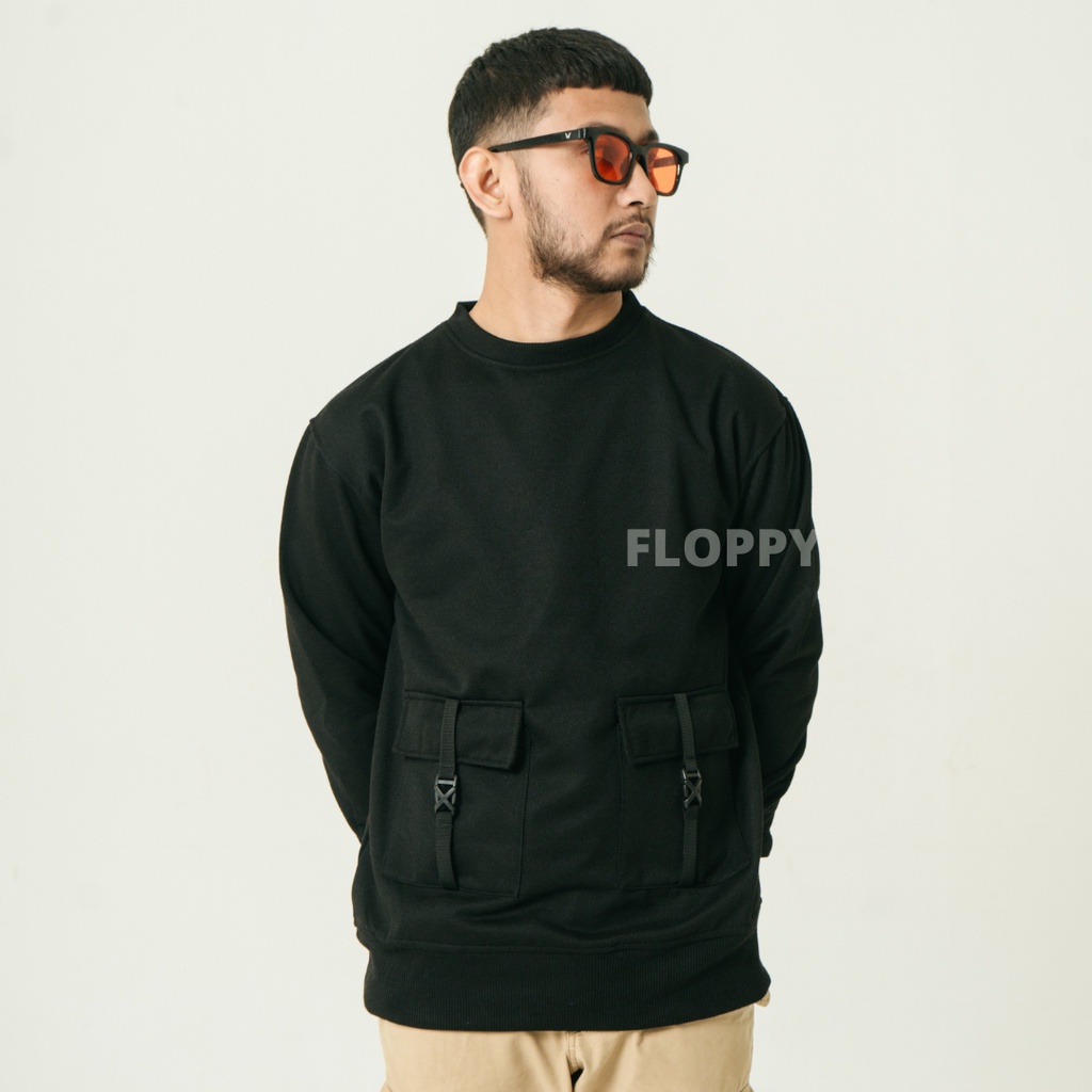 CREWNECK POCKET APLIKASI / CREWNECK SHACKET / CREWNECK PRIA / SWEATER PRIA / CREWNECK