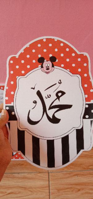 Jam Dinding Kaligrafi 1 Set Karakter Micky Mouse