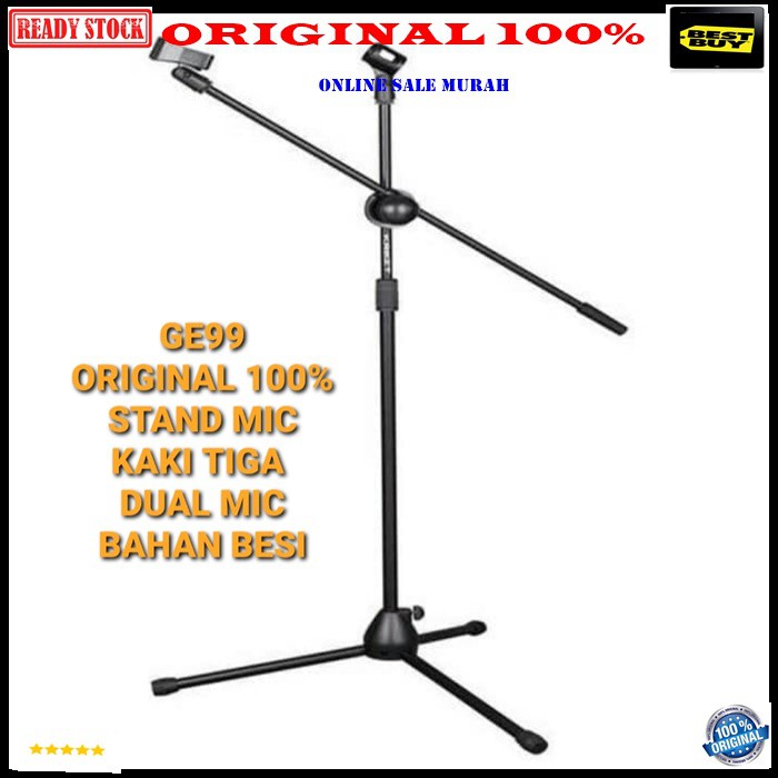 G99 ORIGINAL 100% stand mic besi tiang mik kaki tiga tripod holder standing microphone penyangga universal mikrophone pegangan tempat gantungan karaoke vocal vokalstudio audio sound system profesional pro G99  STAND MIC KAKI TIGA BESI  BISA SEGALA JENIS M