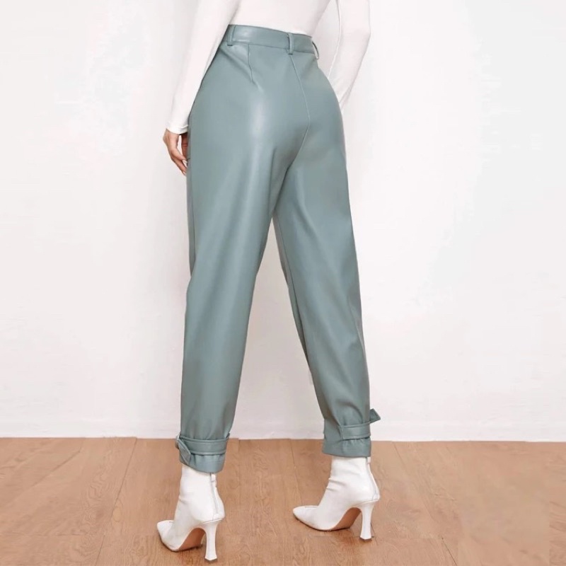 celana kulit wanita / Pants leather standar buckle kyle