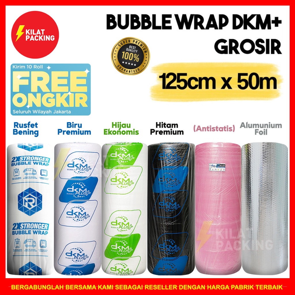 

RB PLASTIK BUBBLE WRAP 125CM X 50M / BUBBLE WRAP DKM PLUS KUALITAS PREMIUM TERMURAH GROSIR