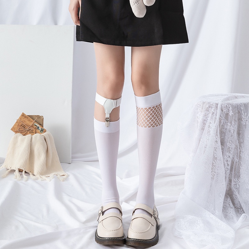 KK-83 kaos kaki sekolah wanita garis sebetis lolita fashion socks japan sock