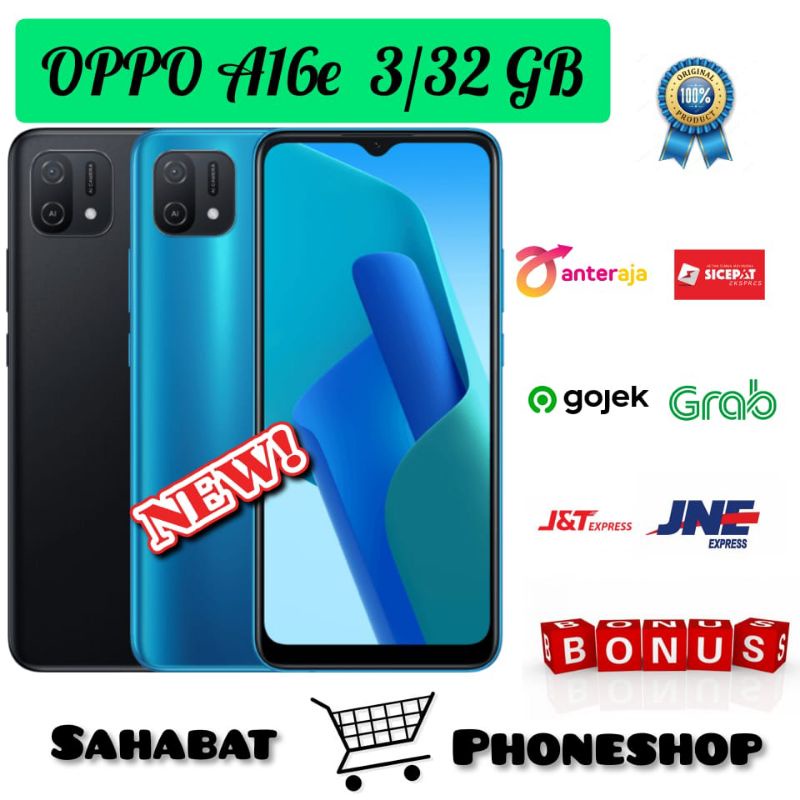 OPPO A16e RAM 3/32 GB GARANSI RESMI