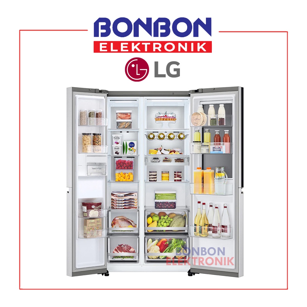 LG Kulkas Side by Side Inverter GC-Q257CSFS w/ InstaView ThinQ™ 655L