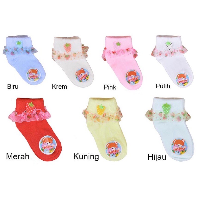 Kaos Kaki Bayi Ruffel Renda Import