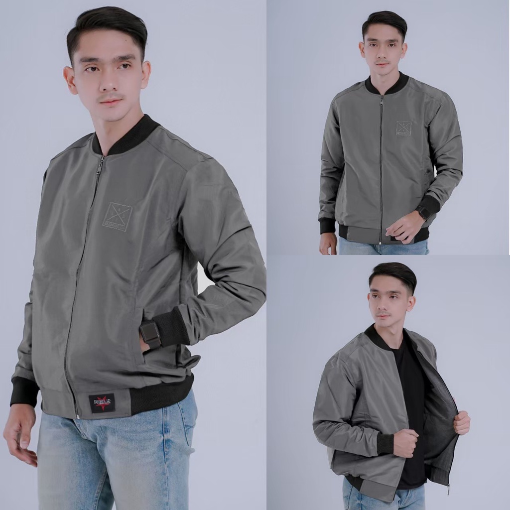 JD - JAKET BOMBER POLOS PRIA / JAKET BOMBER ANTI AIR WATERPROOF ORIGINAL REBEL ID