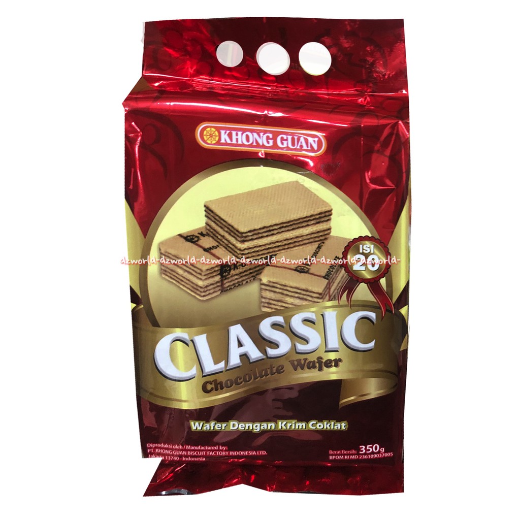 

Khong Guan Classic Chocolate Wafer 350gr Dengan Krim Coklat Khongguan Kong Guan Waffer Cokelat