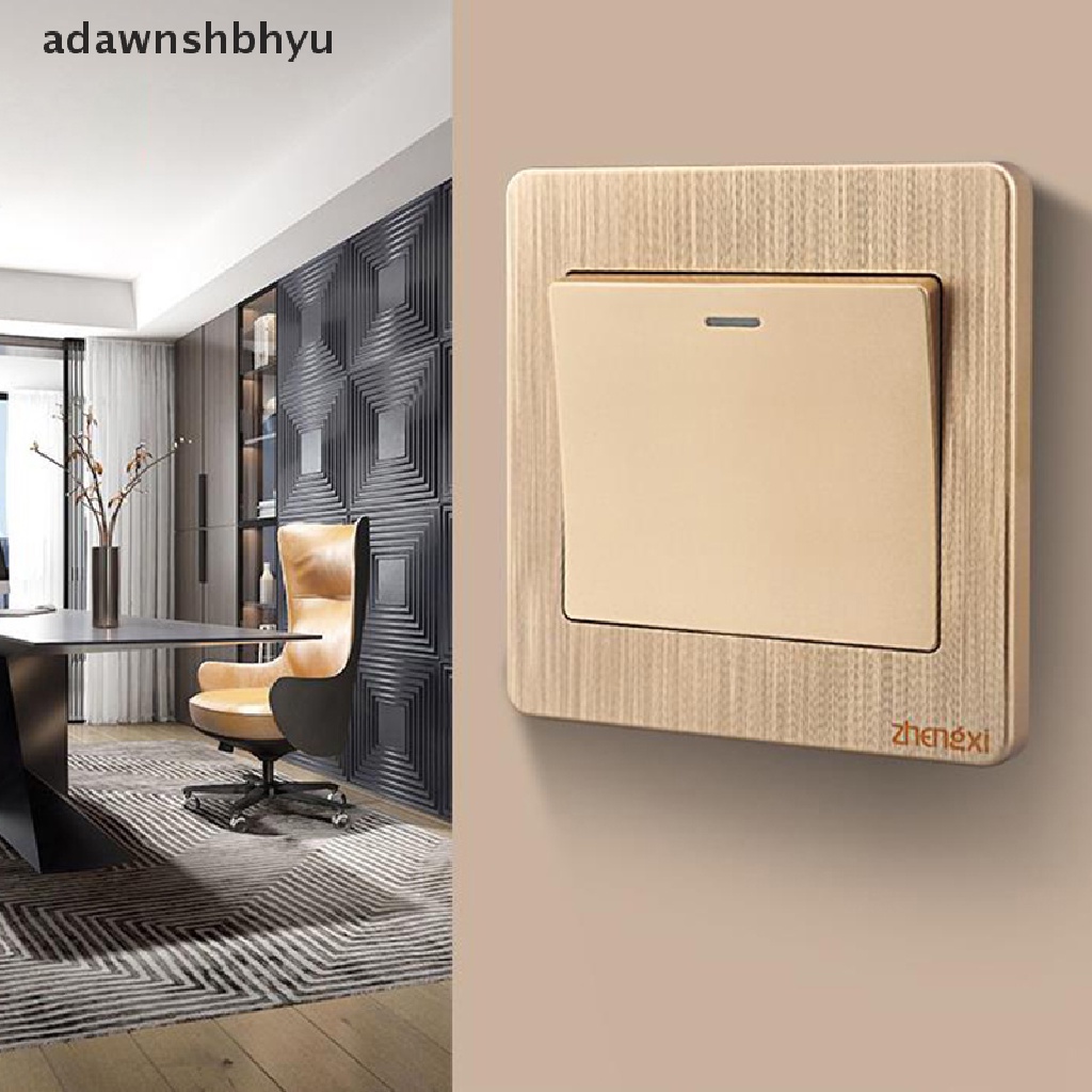 Adawnshbhyu Saklar Dinding Gold1/2/3 /4 Gang 1Way Tombol Wall Light Switch On/Off Tombol Tekan