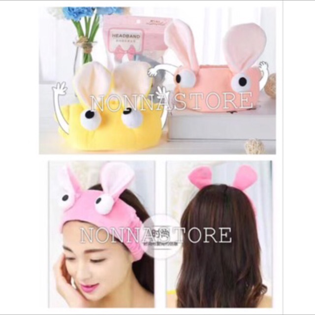 HEADBAND Bandana Karet Mandi Rabbit Kelinci [ Bisa jadi Penutup Mata ] atau Pita