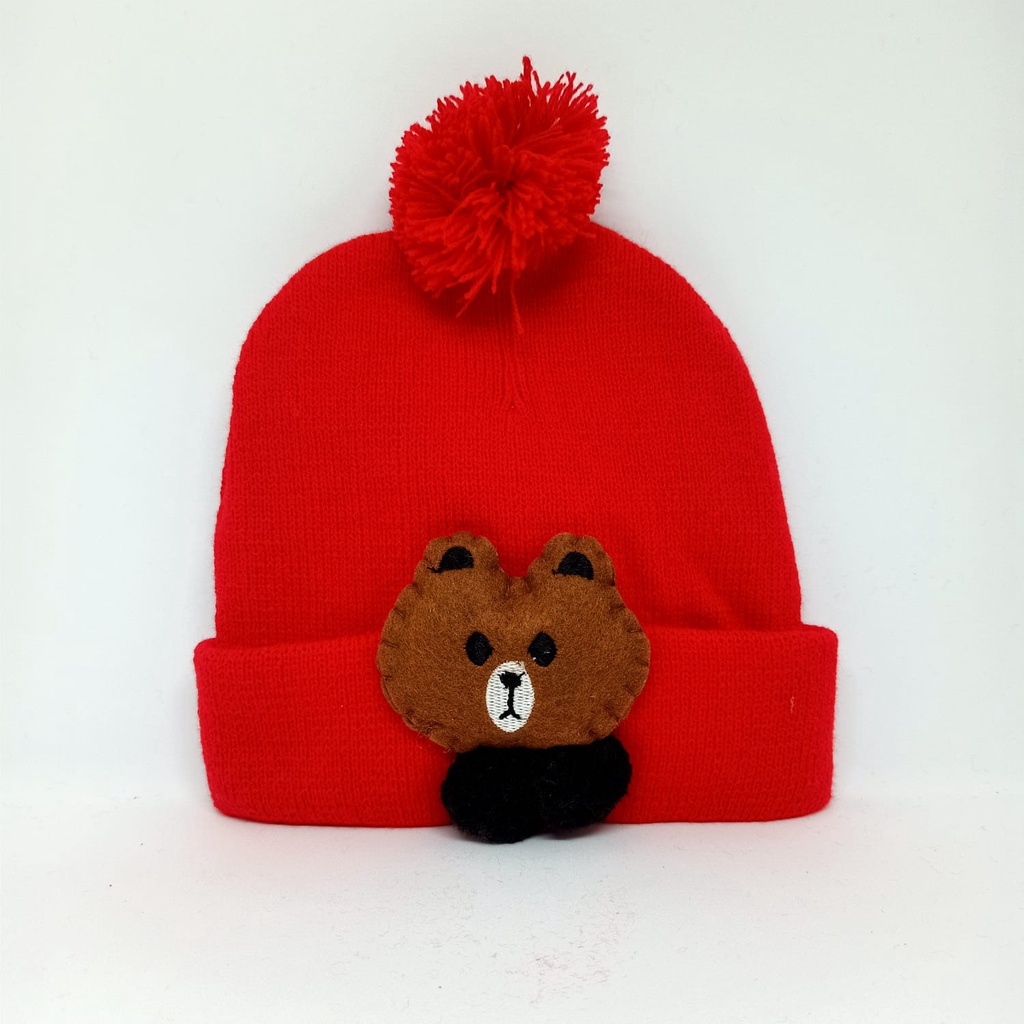 beanie hat kupluk bayi beruang brown lucu / kupluk anak bayi usia 0-3 tahun