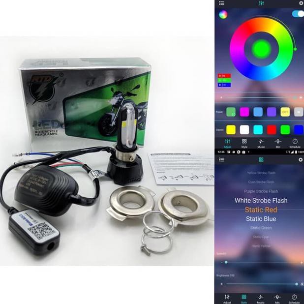 Lampu Utama Headlamp LED RTD M02K Wireless Remote Smartphone
