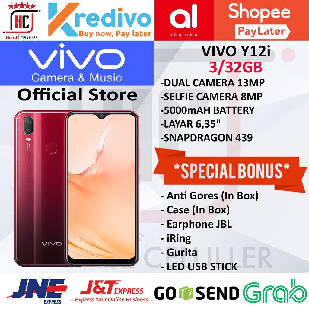 VIVO Y12i 3/32GB GARANSI RESMI ORIGINAL FULL BONUS