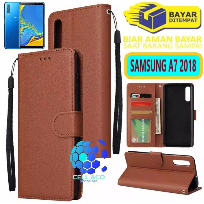 Flip cover SAMSUNG A7 2018 Flip case buka tutup kesing hp casing hp flip case leather wallet