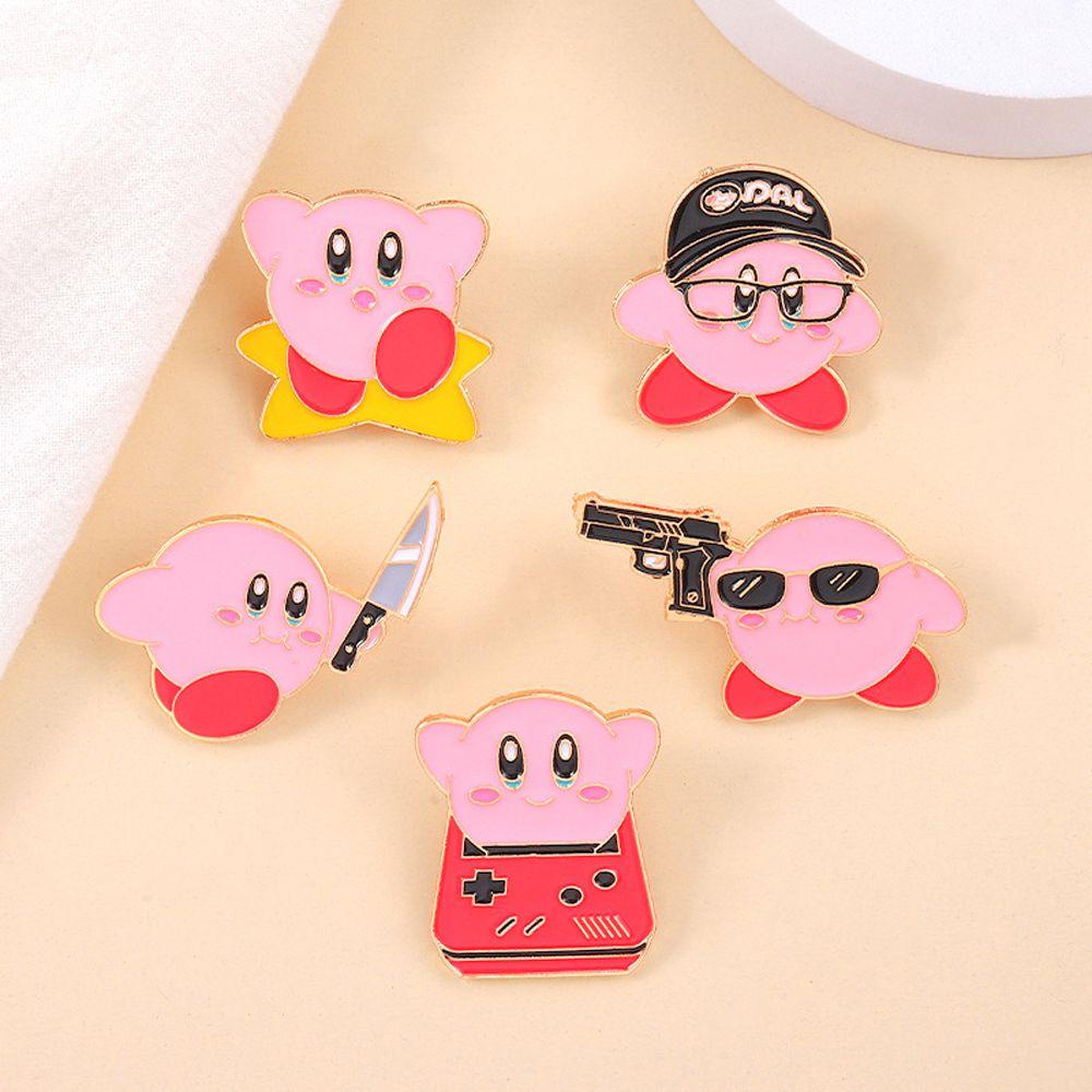 Mxbeauty Kirby Bros Ransel Perhiasan Logam Bros Lucu Kirby Dekorasi Lencana Lencana Pin Enamel Bros