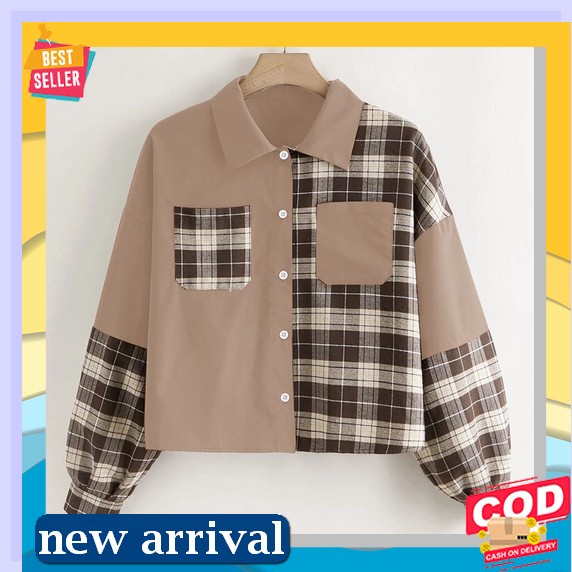 Kemeja Linen Warna Solid Wanita Lengan Panjang Musim Gugur Pakaian Kerja Bloese Cewe Kasual Dengan S