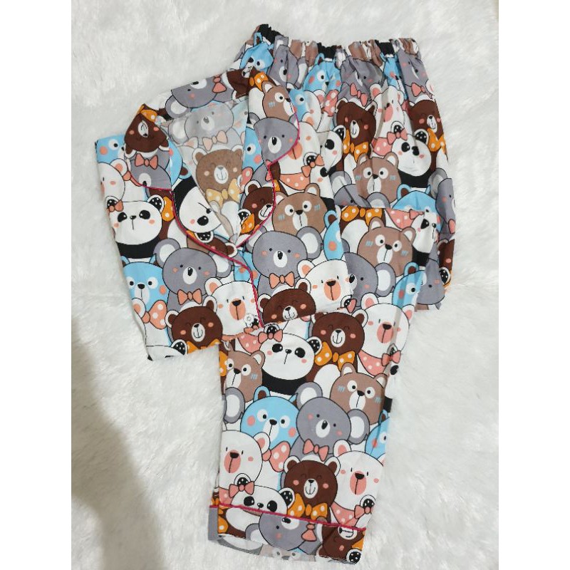 Baju Tidur Piyama Wanita Cewek Pajamas Katun Motif PP-PP PARTY PANDA