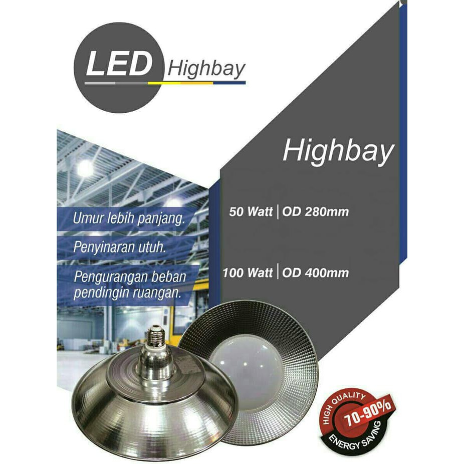 Unik Lampu Highbay Led 50w Highbay 50watt 50 Watt Lampu Industri Jalan Limited Shopee Indonesia